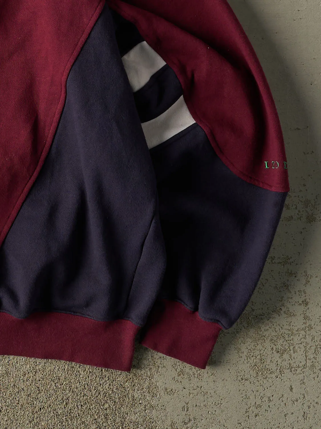 Vintage Y2K Burgundy & Navy Izod Embroidered Crewneck (XL) sold by Rebalance Vintage product image thumbnail 3