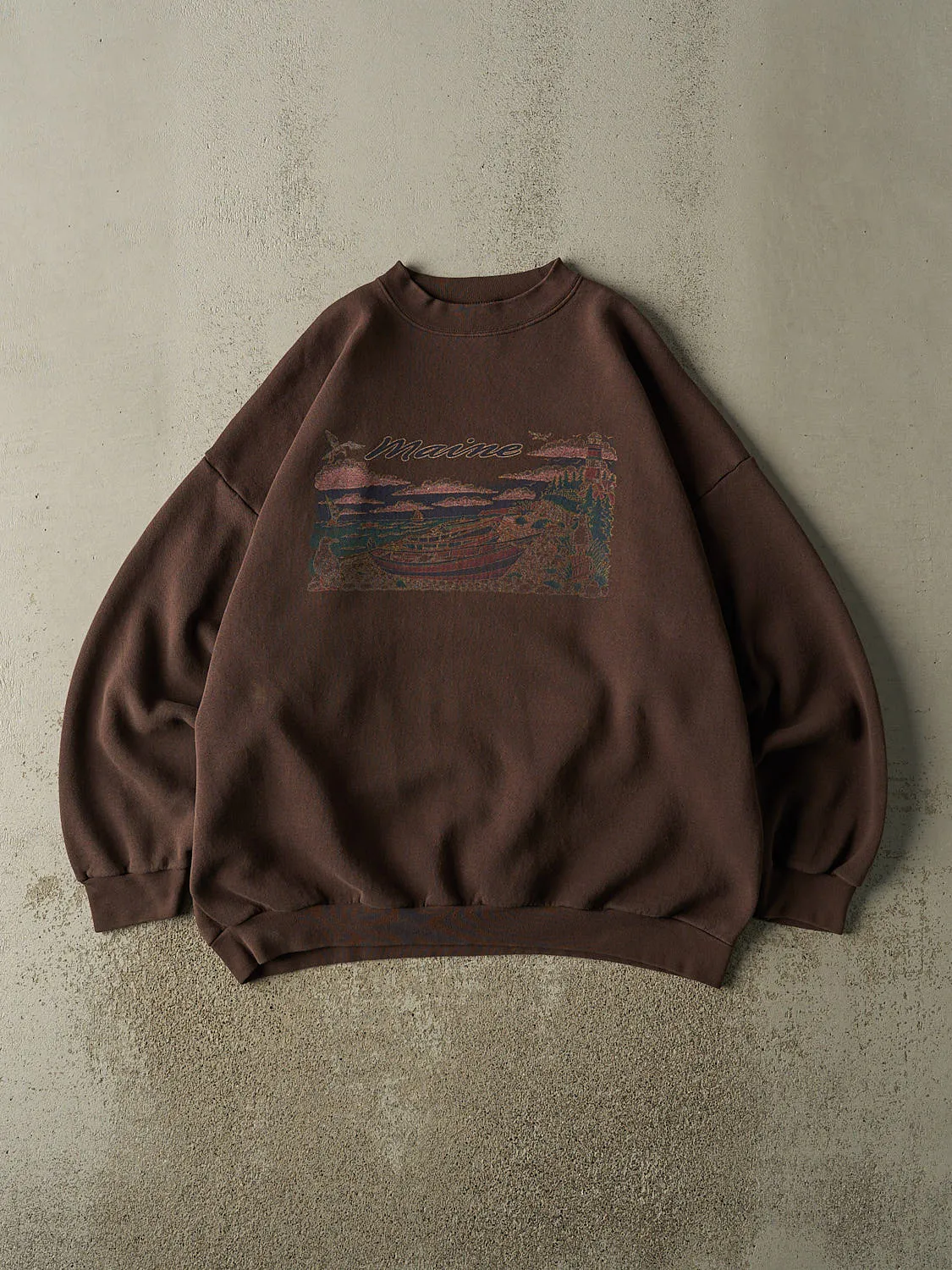 Vintage 90s Brown Maine Crewneck (XXL/XXXL) sold by Rebalance Vintage