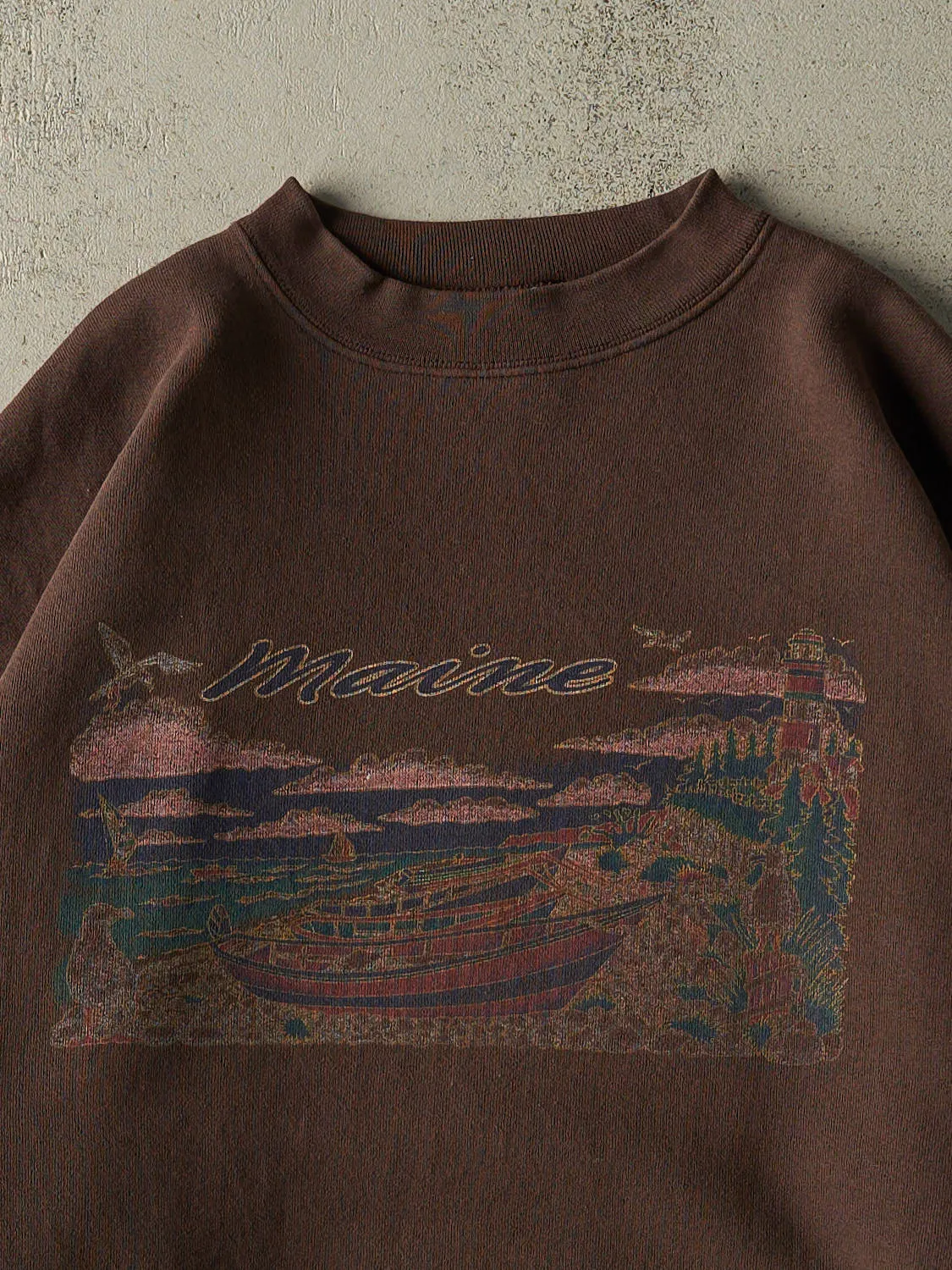 Vintage 90s Brown Maine Crewneck (XXL/XXXL) sold by Rebalance Vintage product image thumbnail 2