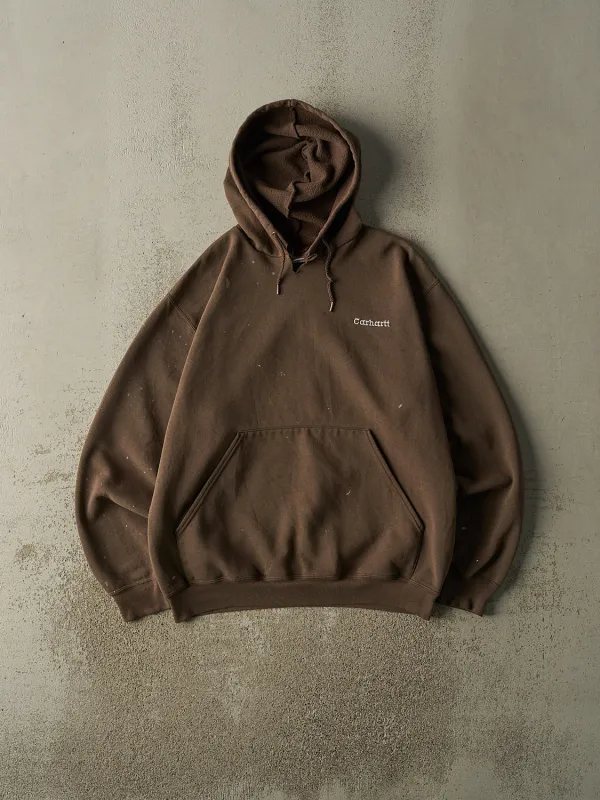 Vintage 90s Sun Faded Brown Carhartt Embroidered Hoodie (L/XL) sold by Rebalance Vintage