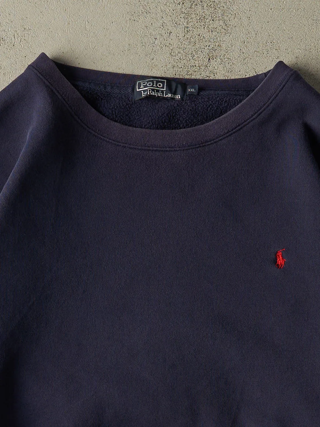 Vintage 90s Navy Blue Polo Embroidered Crewneck (XXL/XXXL) sold by Rebalance Vintage product image thumbnail 2