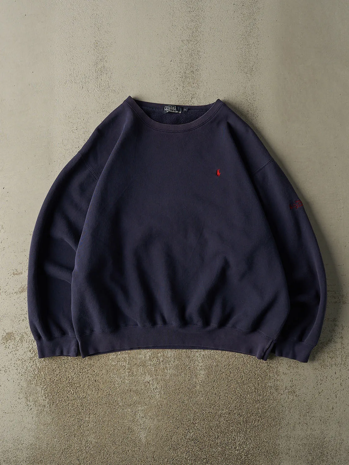 Vintage 90s Navy Blue Polo Embroidered Crewneck (XXL/XXXL) sold by Rebalance Vintage