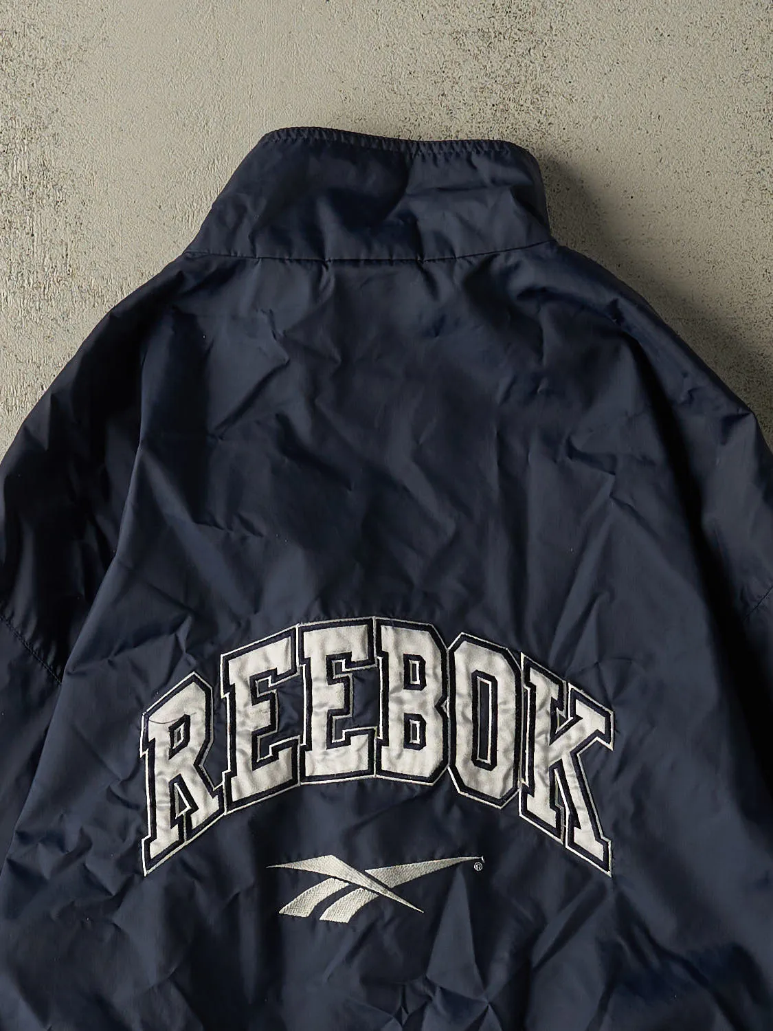 Vintage 90s Navy Blue Reebok Zip Up Windbreaker Jacket (L/XL) sold by Rebalance Vintage product image thumbnail 4