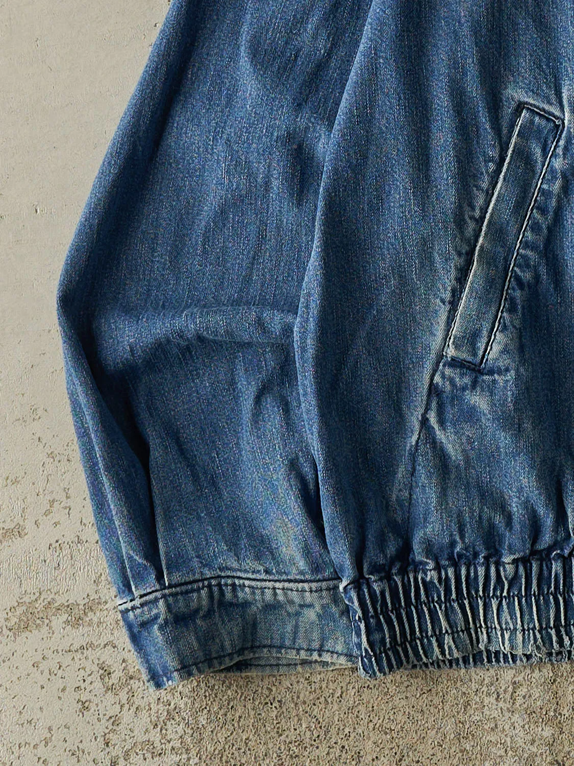 Vintage 80s Mid Wash Denim Zip Up Work Jacket (L/XL) sold by Rebalance Vintage product image thumbnail 4