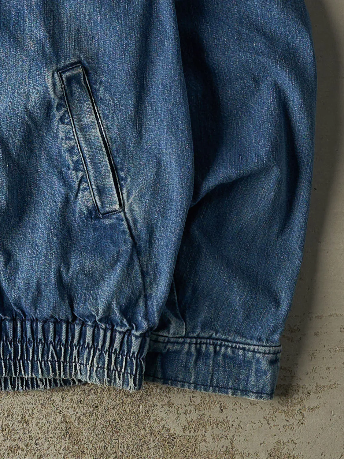 Vintage 80s Mid Wash Denim Zip Up Work Jacket (L/XL) sold by Rebalance Vintage product image thumbnail 5