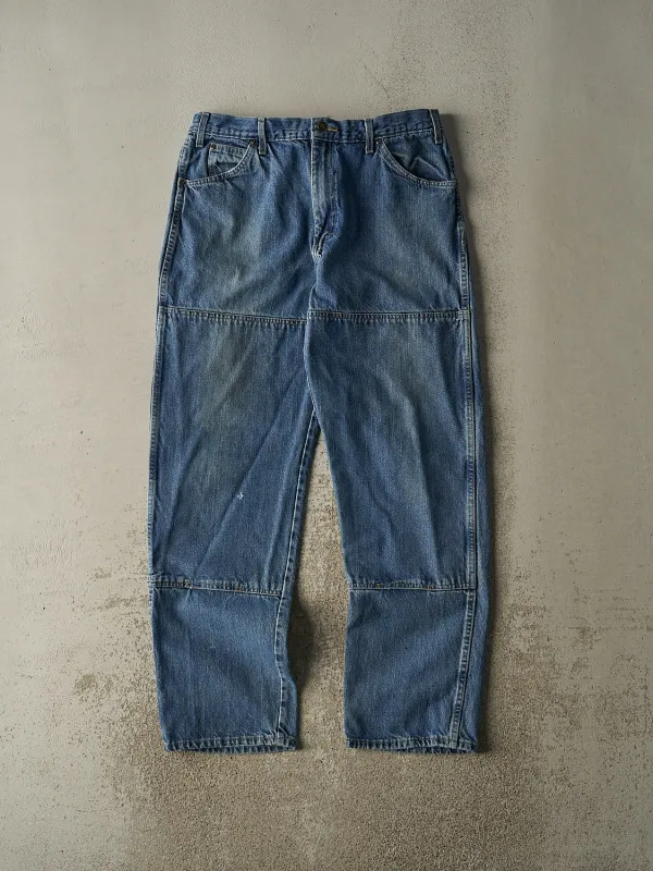 Vintage 90s Dark Wash Dickies Double Knee Jeans (36x34) sold by Rebalance Vintage