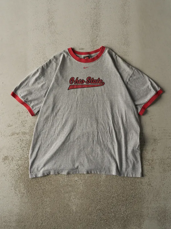Vintage Y2K Grey Ohio State University Ringer Tee (XL/XXL) sold by Rebalance Vintage