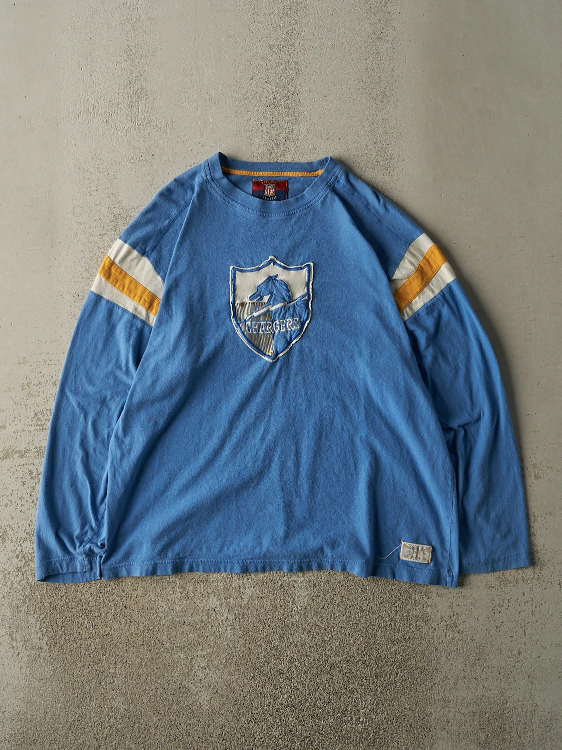 Vintage Y2K Blue San Diego Chargers Long Sleeve (L/XL) sold by Rebalance Vintage