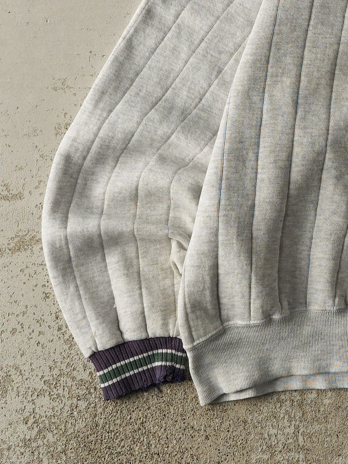 Vintage 80s Heather Grey Nestle Embroidered Ribbed Crewneck (M) sold by Rebalance Vintage product image thumbnail 3