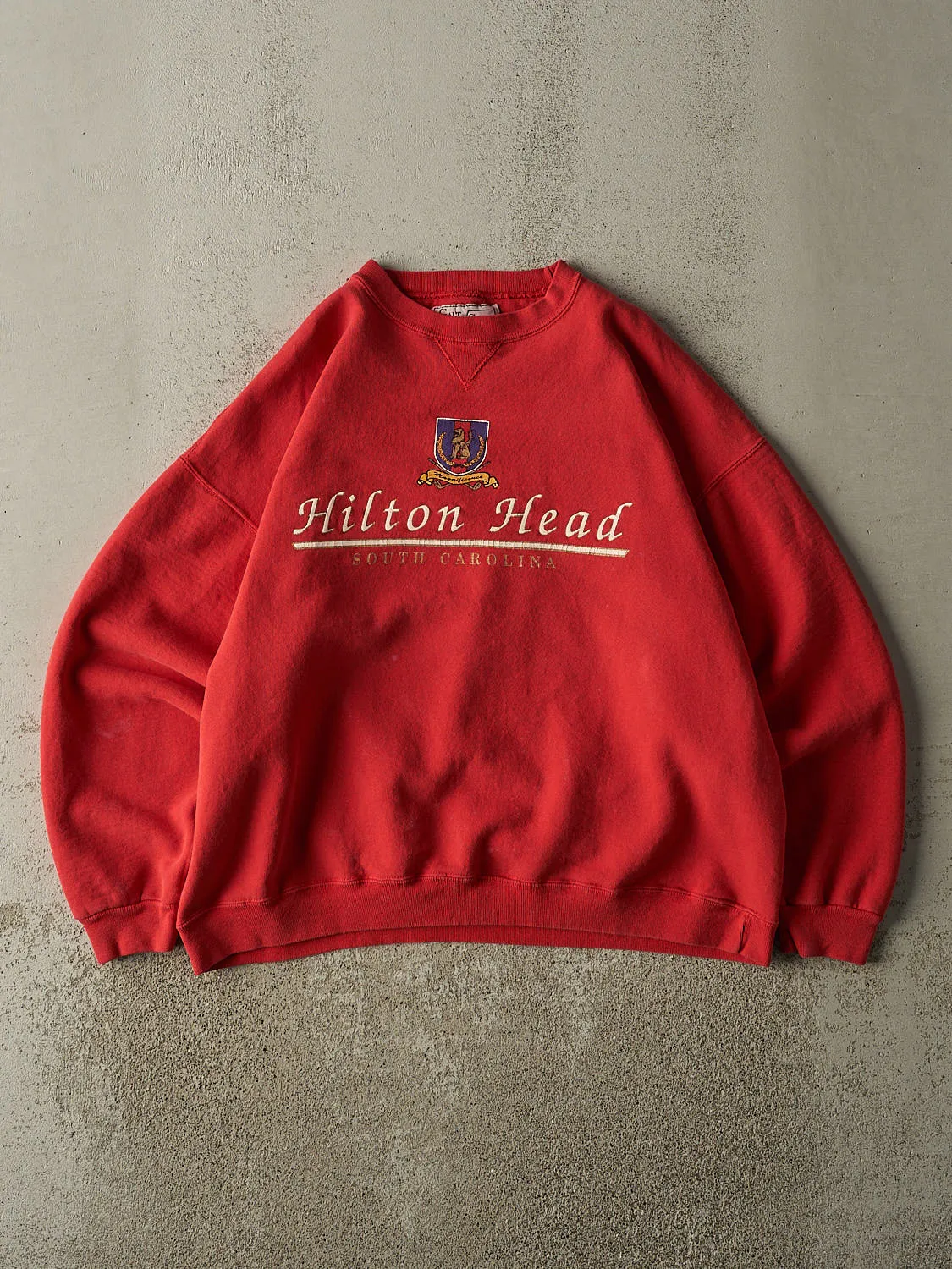 Vintage 80s Red Hilton Head South Carolina Crewneck (L/XL) sold by Rebalance Vintage