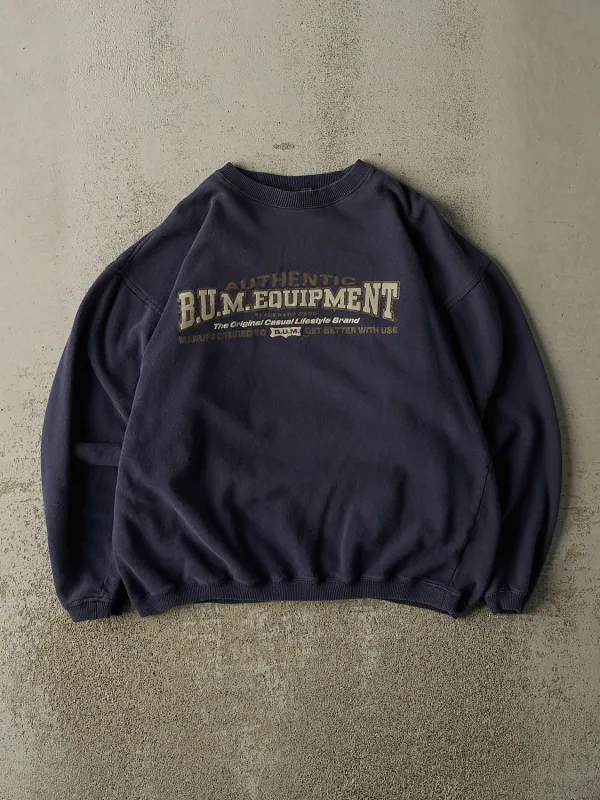 Vintage 90s Navy Blue BUM Equipment Crewneck (M) sold by Rebalance Vintage