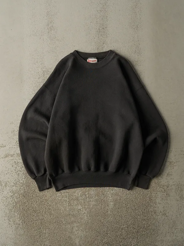 Vintage 90s Faded Black Blank Crewneck (S/M) sold by Rebalance Vintage