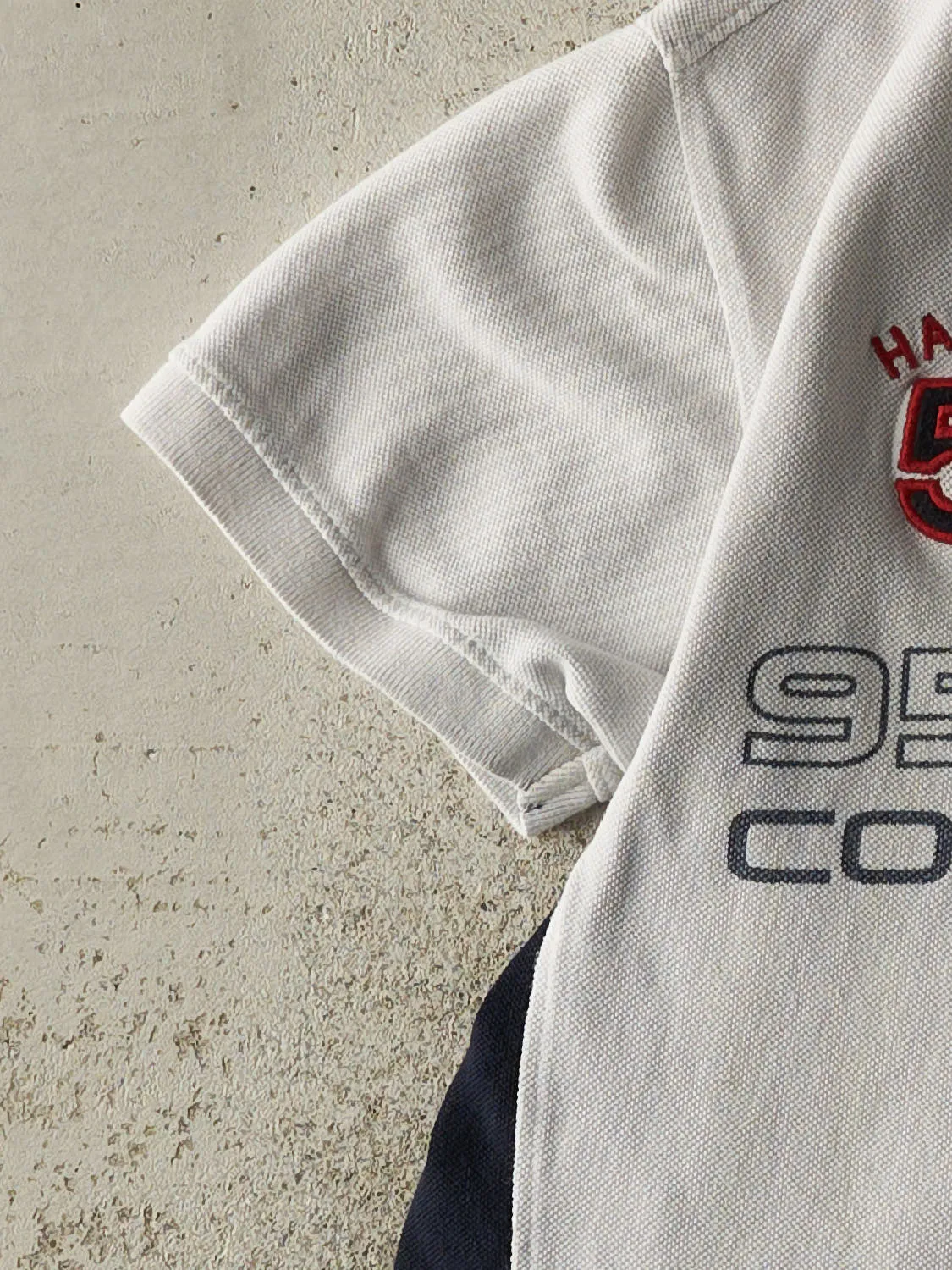 Vintage Y2K White & Navy Aston Martin Racing Quarter Button Tee (S) sold by Rebalance Vintage product image thumbnail 3