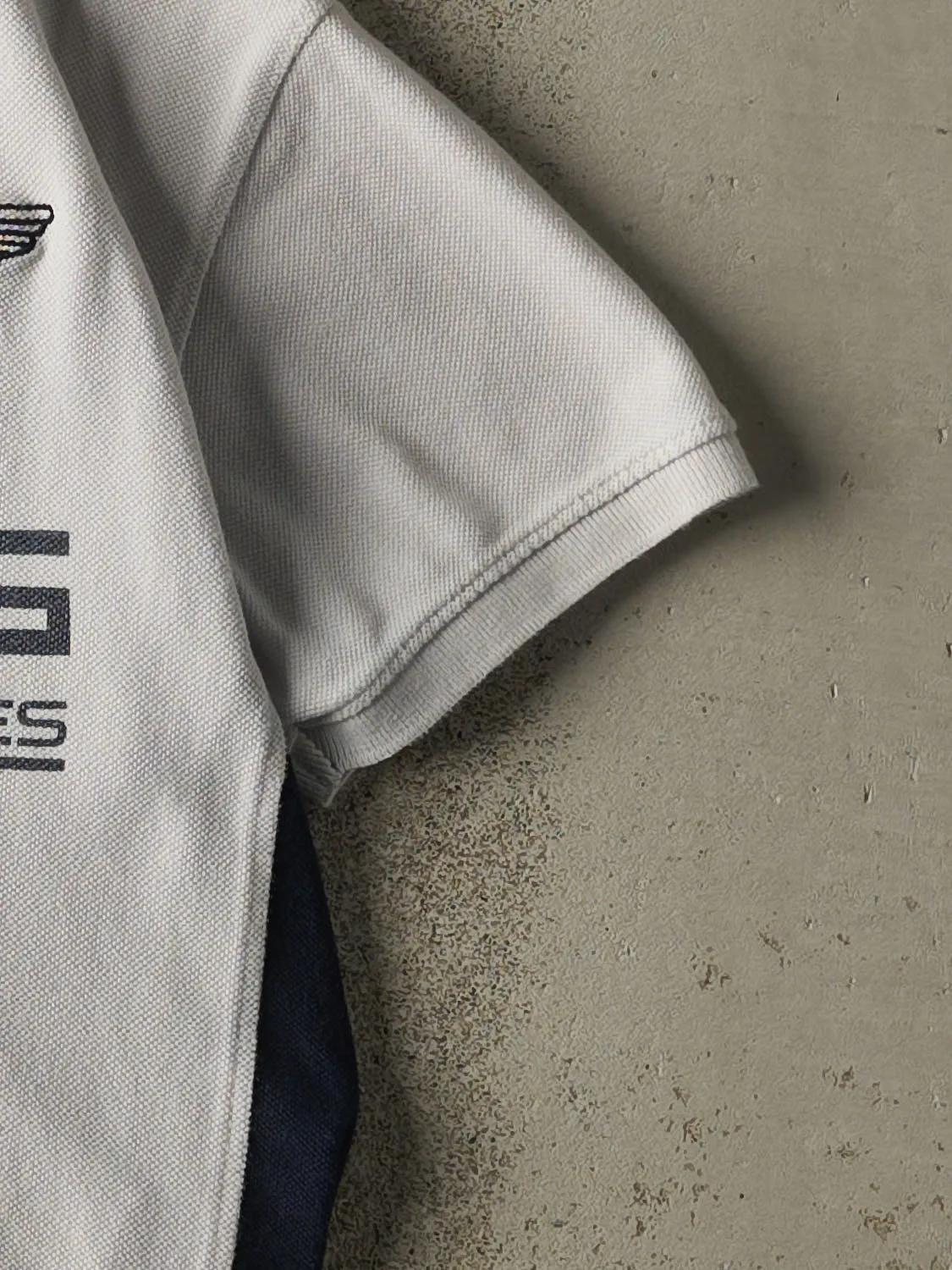 Vintage Y2K White & Navy Aston Martin Racing Quarter Button Tee (S) sold by Rebalance Vintage product image thumbnail 4