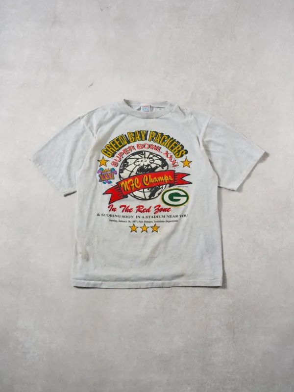 Vintage 97' Grey Green Bay Packers Superbowl XXXI Graphic Tee (S) sold by Rebalance Vintage