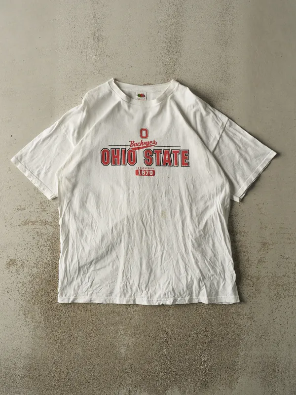 Vintage Y2K White Ohio State Buckeyes Tee (XL) sold by Rebalance Vintage