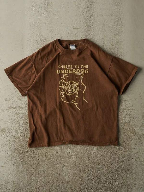 Vintage Y2K Brown Broadhead Beer "Cheers to the Under Dog" Tee (M/L) sold by Rebalance Vintage