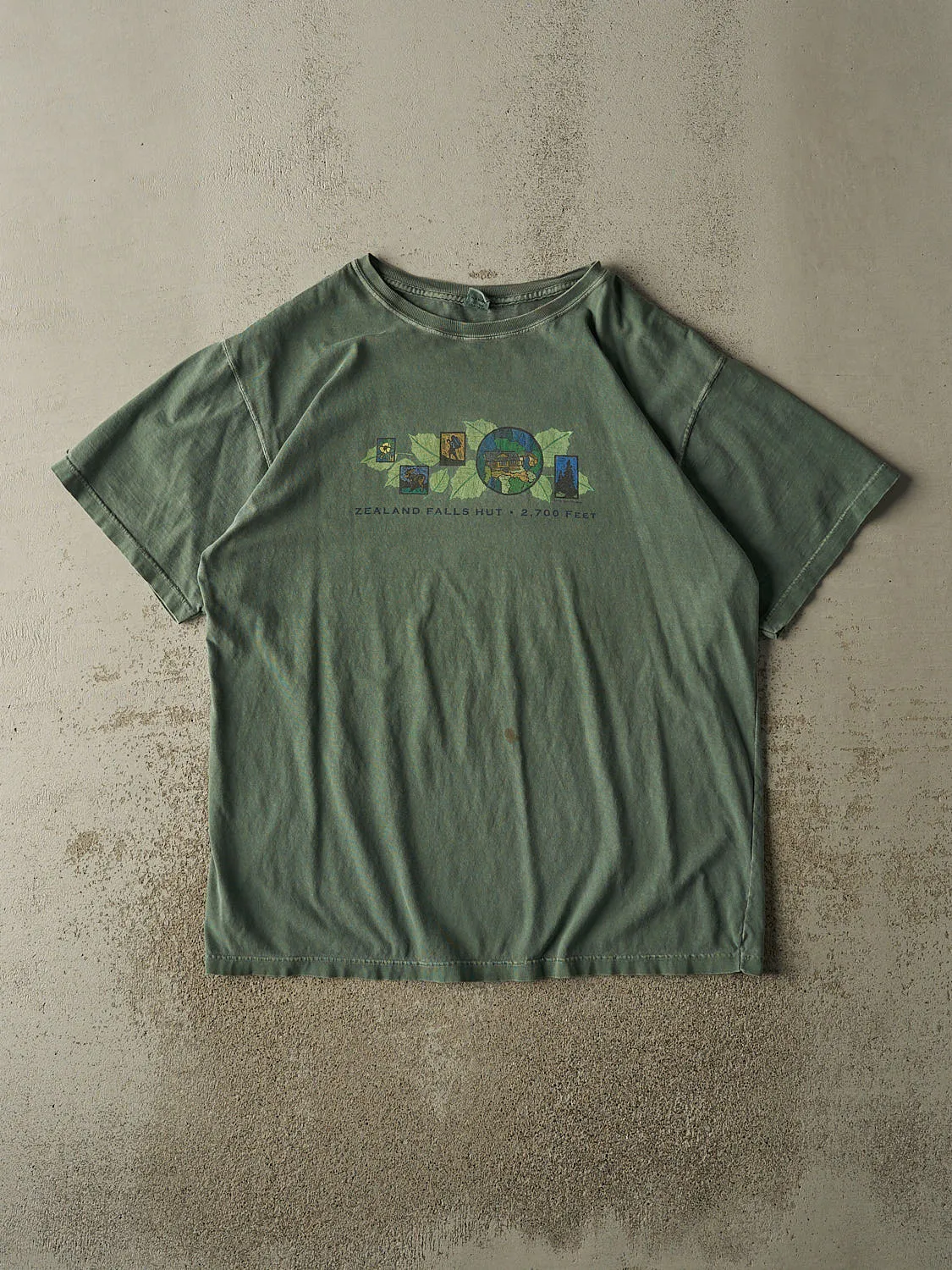 Vintage 08' Washed Green Zealand Falls Tee (XL/XXL) sold by Rebalance Vintage