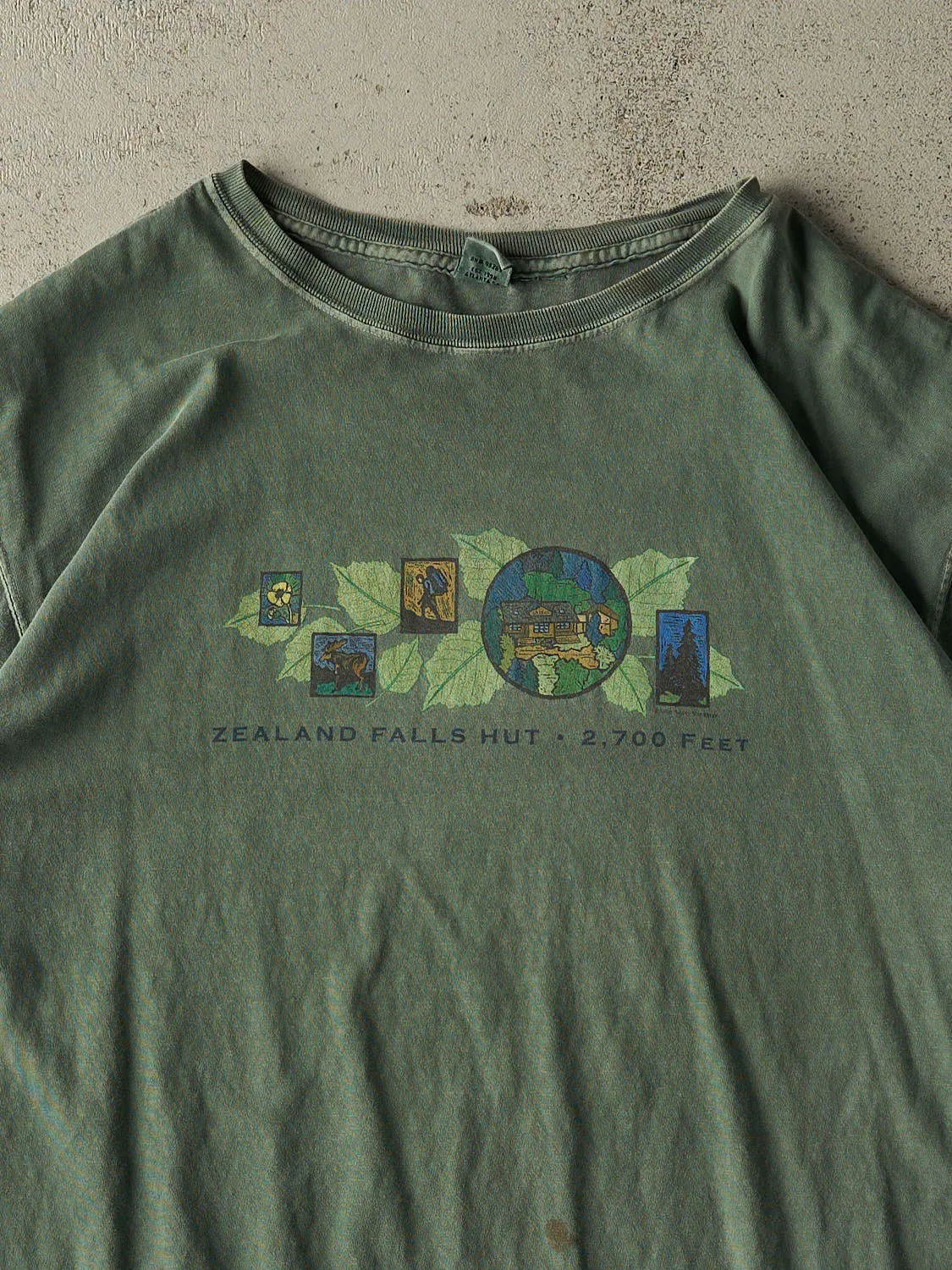Vintage 08' Washed Green Zealand Falls Tee (XL/XXL) sold by Rebalance Vintage product image thumbnail 3