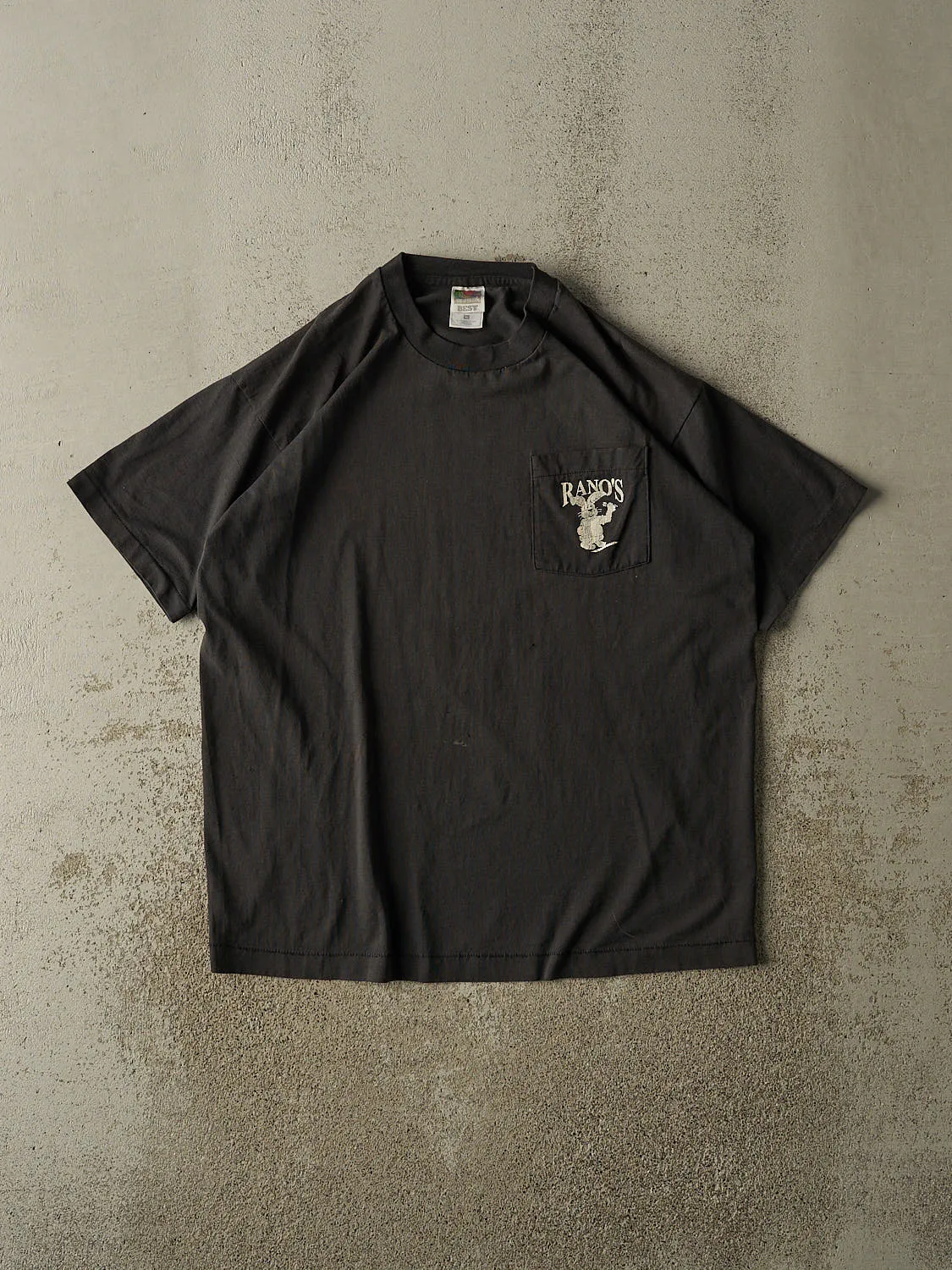 Vintage 80s Black Rano's Pocket Tee (L/XL) sold by Rebalance Vintage