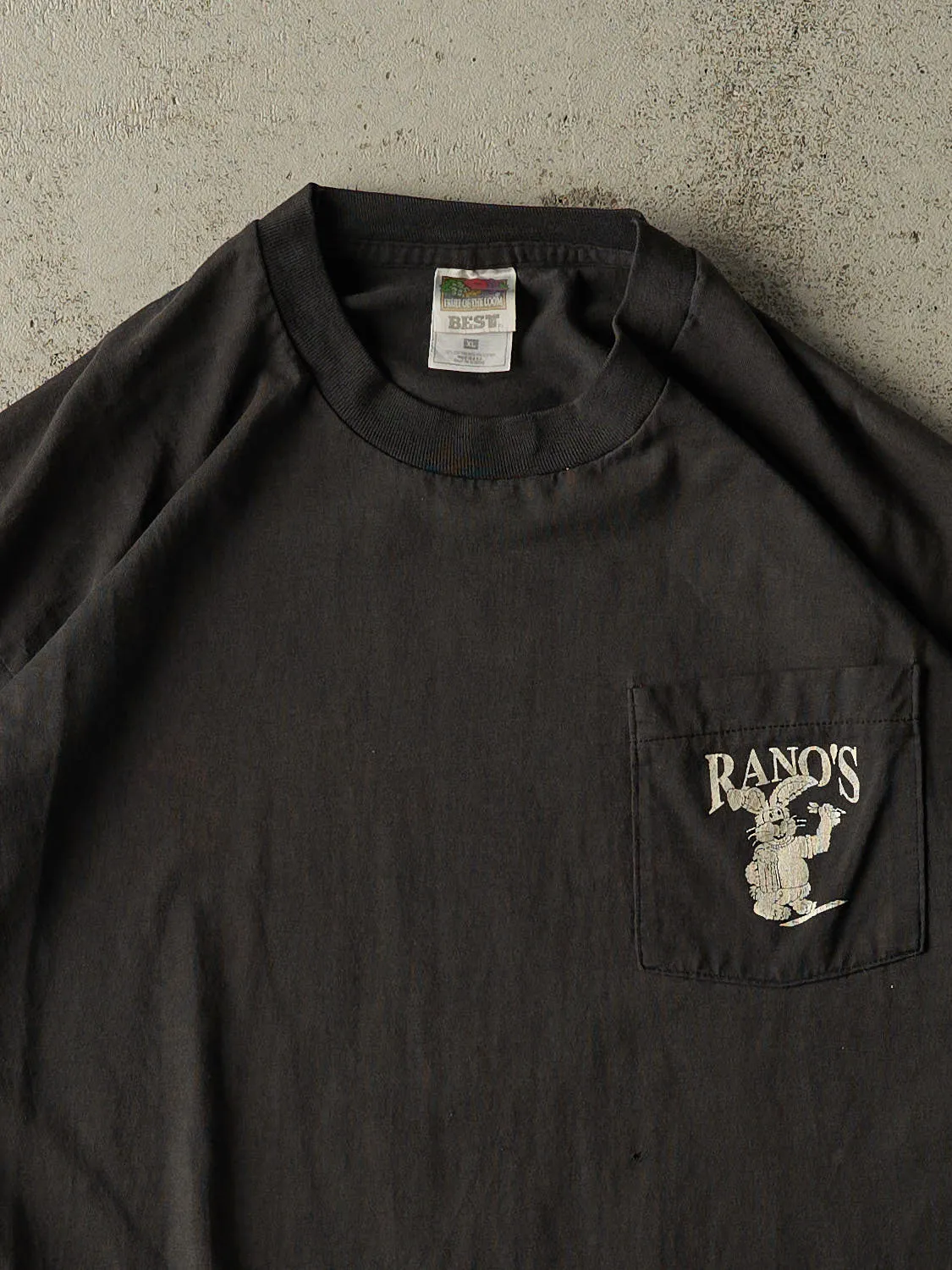 Vintage 80s Black Rano's Pocket Tee (L/XL) sold by Rebalance Vintage product image thumbnail 2