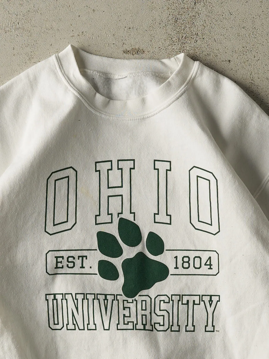 Vintage 90s White Ohio University Crewneck (S/M) sold by Rebalance Vintage product image thumbnail 2
