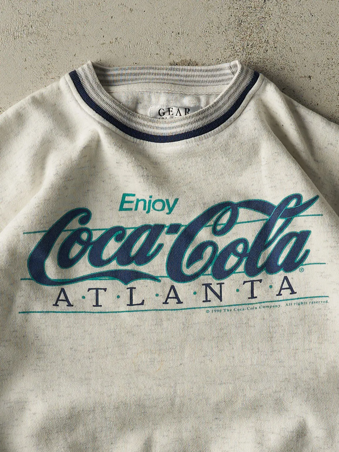 Vintage 90' Heather Grey Coca Cola Atlanta Crewneck (L) sold by Rebalance Vintage product image thumbnail 2