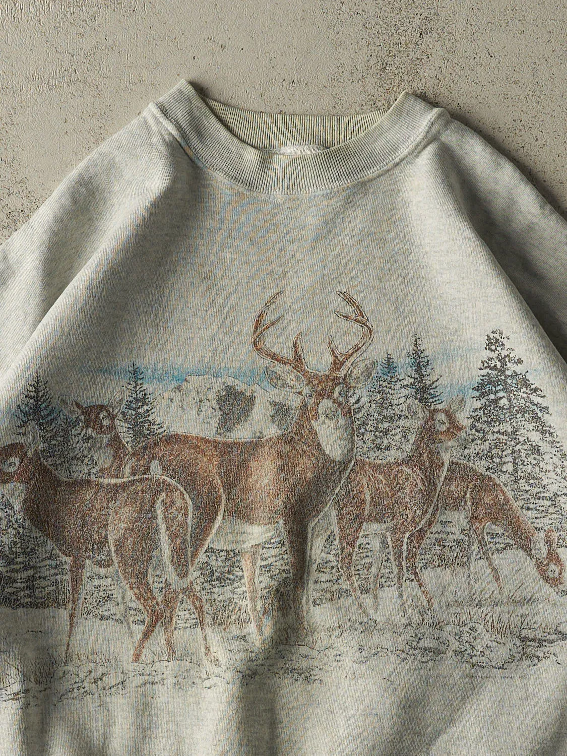 Vintage 90s Heather Grey Deer Nature Crewneck (M) sold by Rebalance Vintage product image thumbnail 2
