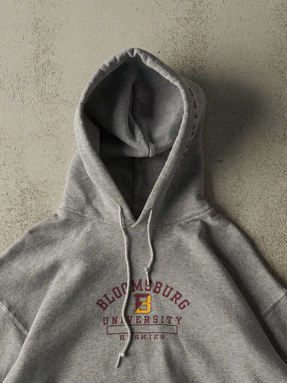 Vintage 90s Grey Bloomsburg University Hoodie (S) sold by Rebalance Vintage product image thumbnail 2