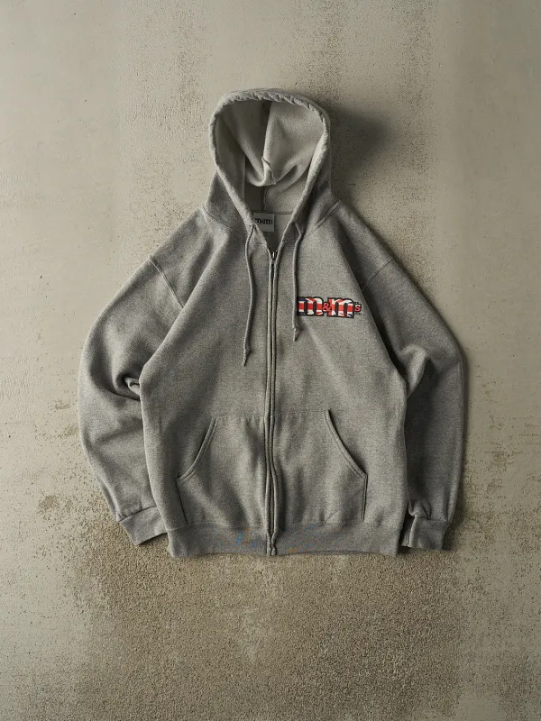 Vintage Y2K Grey M&M's Zip Up Hoodie (S/M) sold by Rebalance Vintage