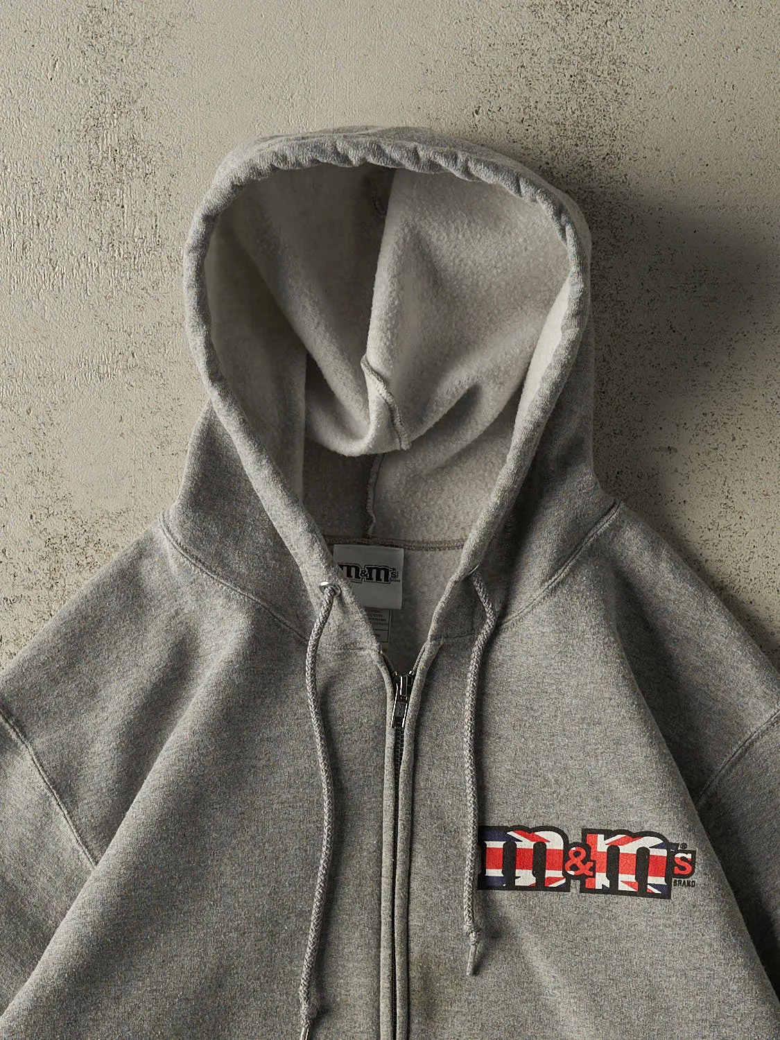 Vintage Y2K Grey M&M's Zip Up Hoodie (S/M) sold by Rebalance Vintage product image thumbnail 3