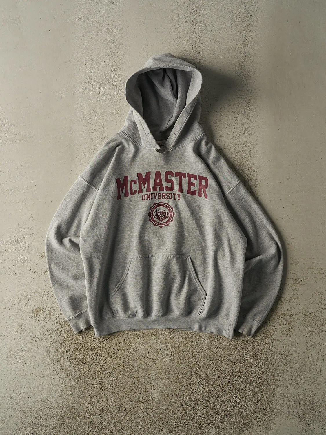 Vintage Y2K Grey McMaster University Hoodie (L) sold by Rebalance Vintage