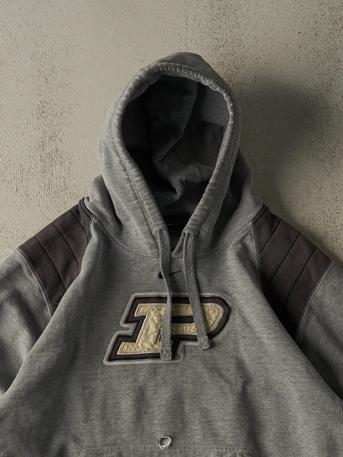 Vintage Y2K Charcoal Grey Nike Middle Swoosh Purdue University Hoodie (XL/XXL) sold by Rebalance Vintage product image thumbnail 3