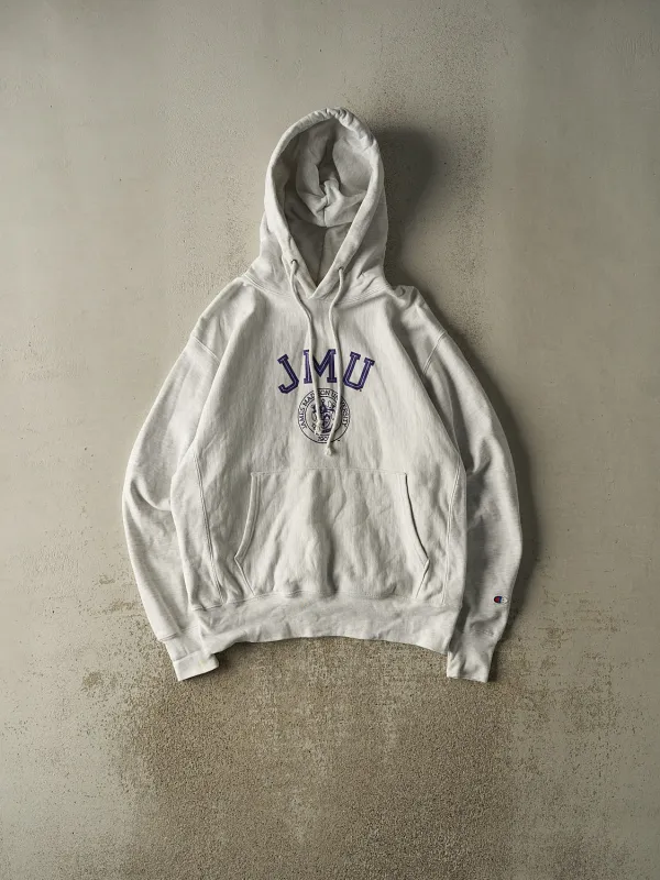Vintage Y2K Heather Grey Champion Reverse Weave James Madison University Hoodie (M/L) sold by Rebalance Vintage