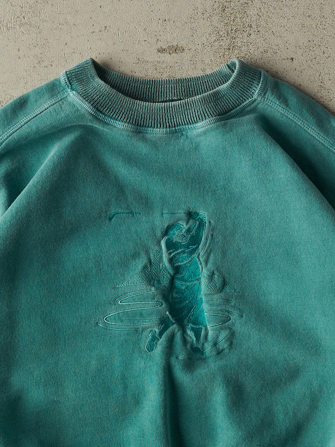 Vintage 80s Teal Golf Embroidered Crewneck (L/XL) sold by Rebalance Vintage product image thumbnail 2