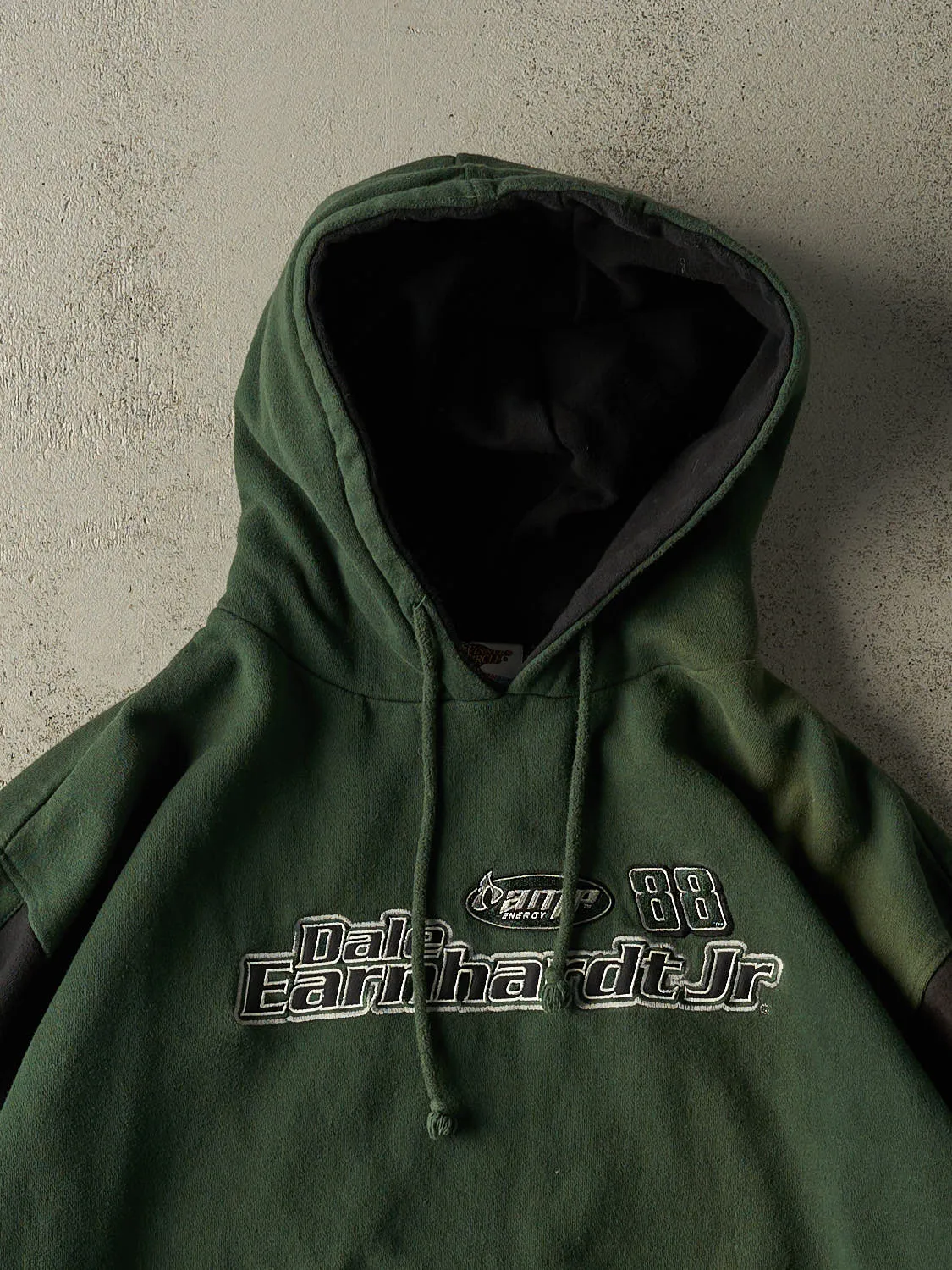 Vintage Y2K Green & Black Dale Earnhardt Jr Nascar Embroidered Hoodie (XXL) sold by Rebalance Vintage product image thumbnail 2
