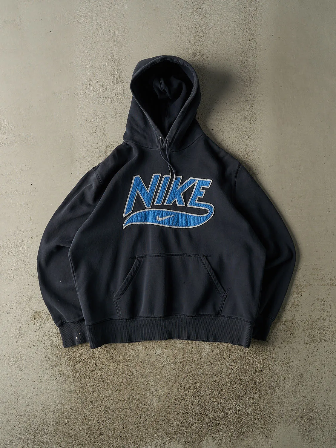 Vintage Y2K Navy Blue Nike Embroidered Hoodie (L/XL) sold by Rebalance Vintage