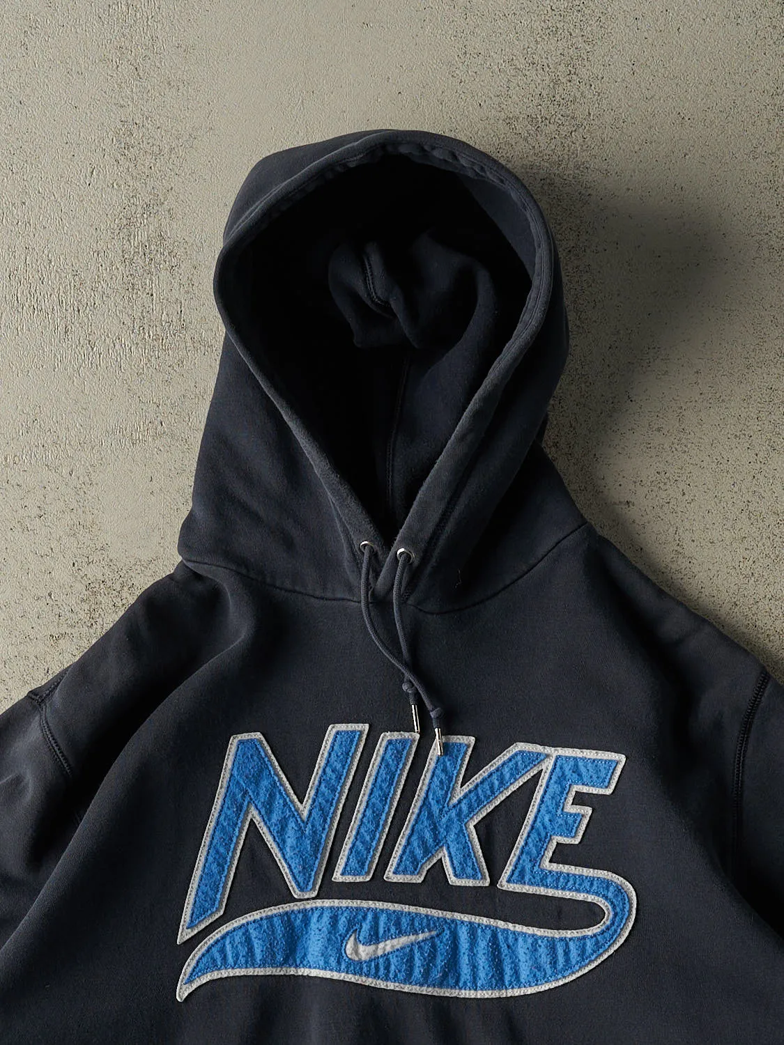 Vintage Y2K Navy Blue Nike Embroidered Hoodie (L/XL) sold by Rebalance Vintage product image thumbnail 3