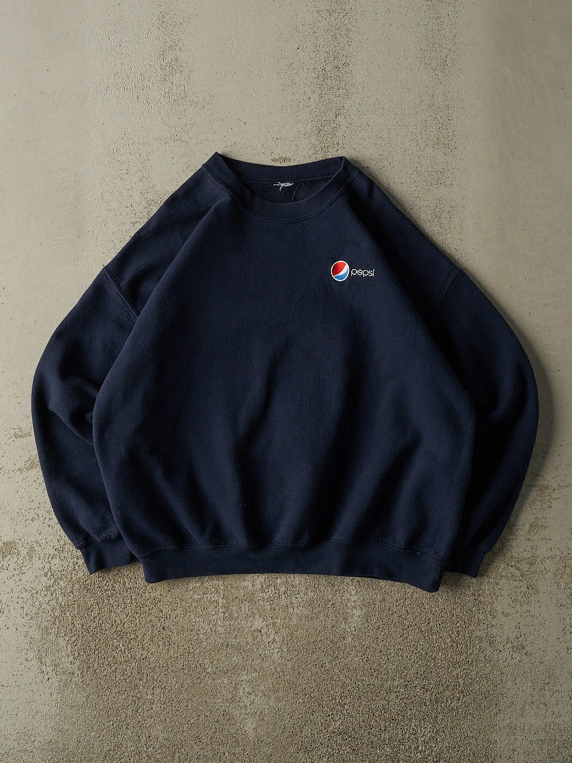 Vintage Y2K Navy Blue Pepsi Embroidered Crewneck (L) sold by Rebalance Vintage