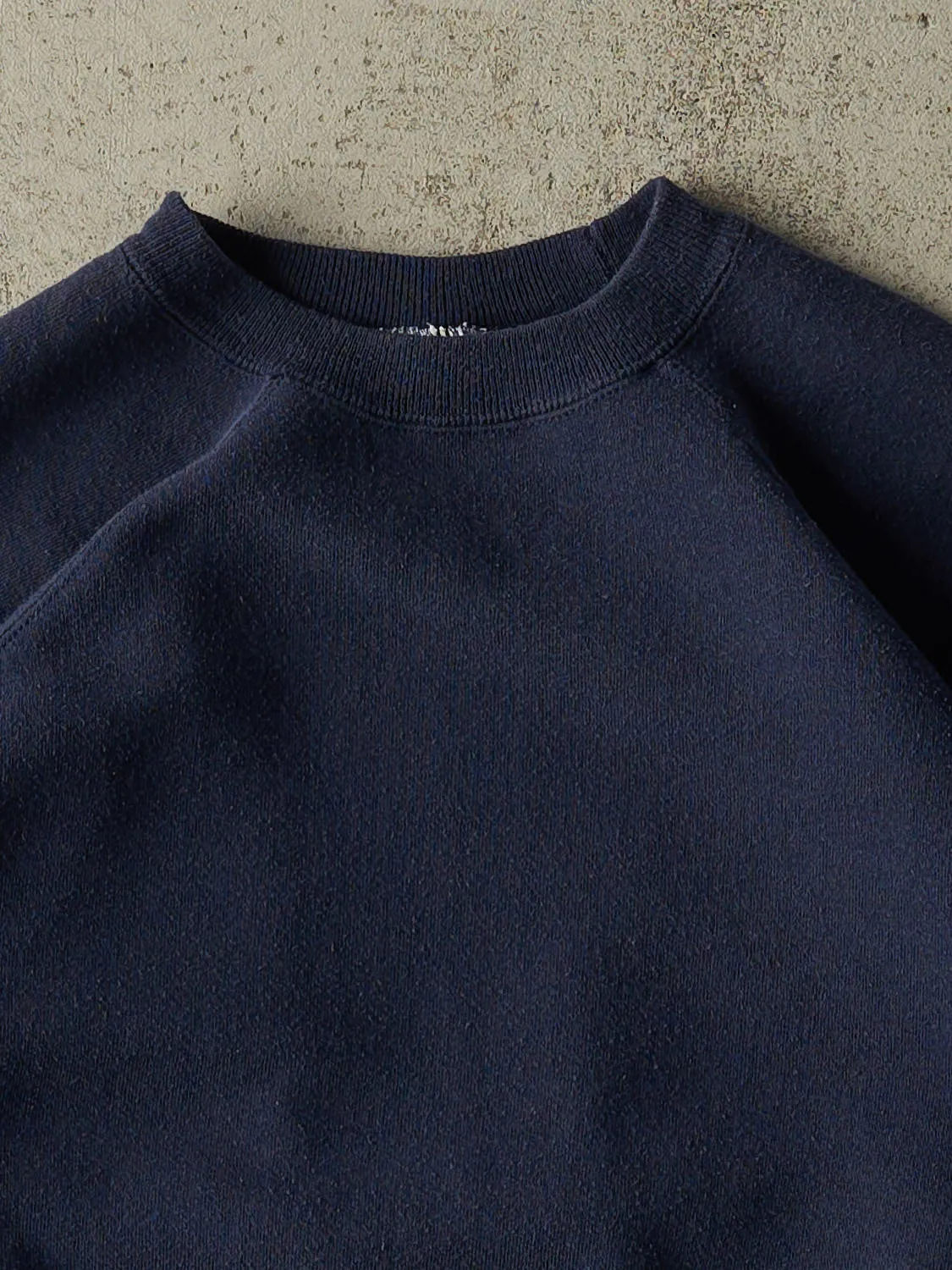 Vintage 80s Navy Blue Blank Crewneck (M) sold by Rebalance Vintage product image thumbnail 2