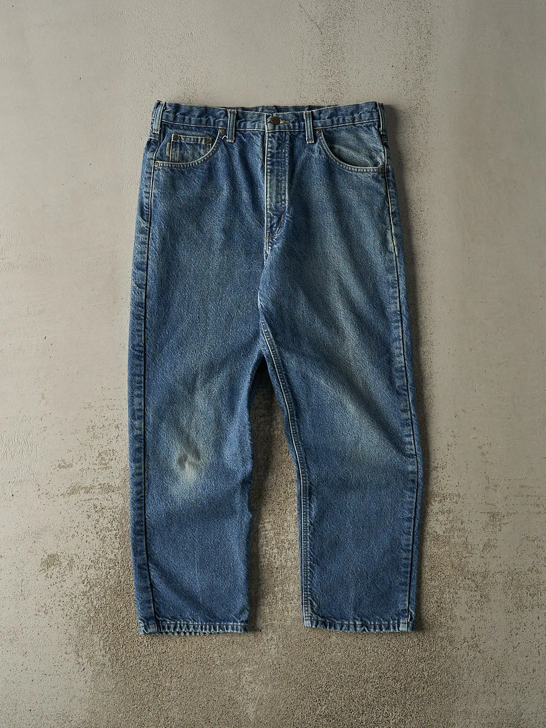 Vintage 90s Mid Wash Carhartt Flannel Lined Jeans (35x29) sold by Rebalance Vintage