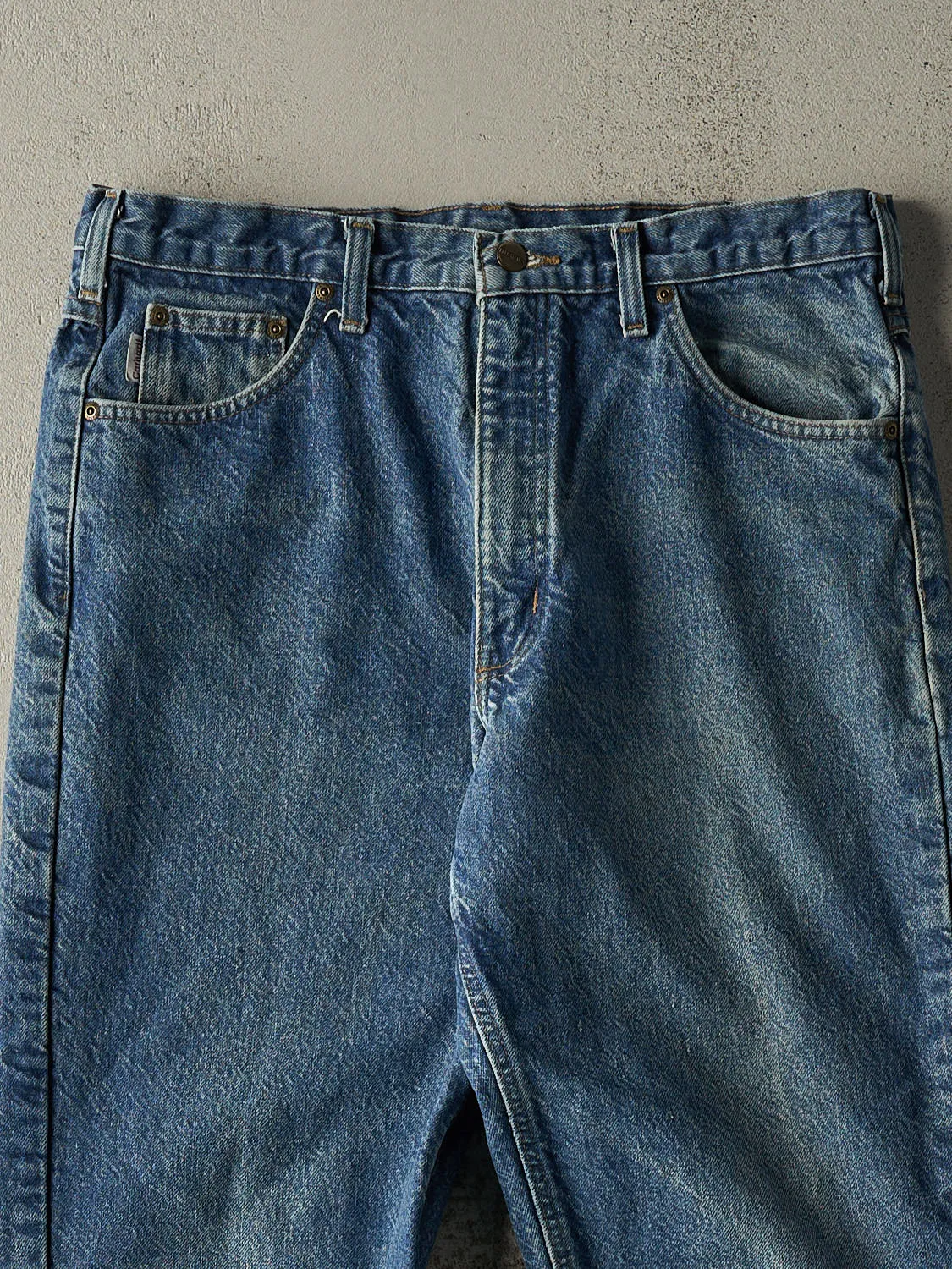 Vintage 90s Mid Wash Carhartt Flannel Lined Jeans (35x29) sold by Rebalance Vintage product image thumbnail 3