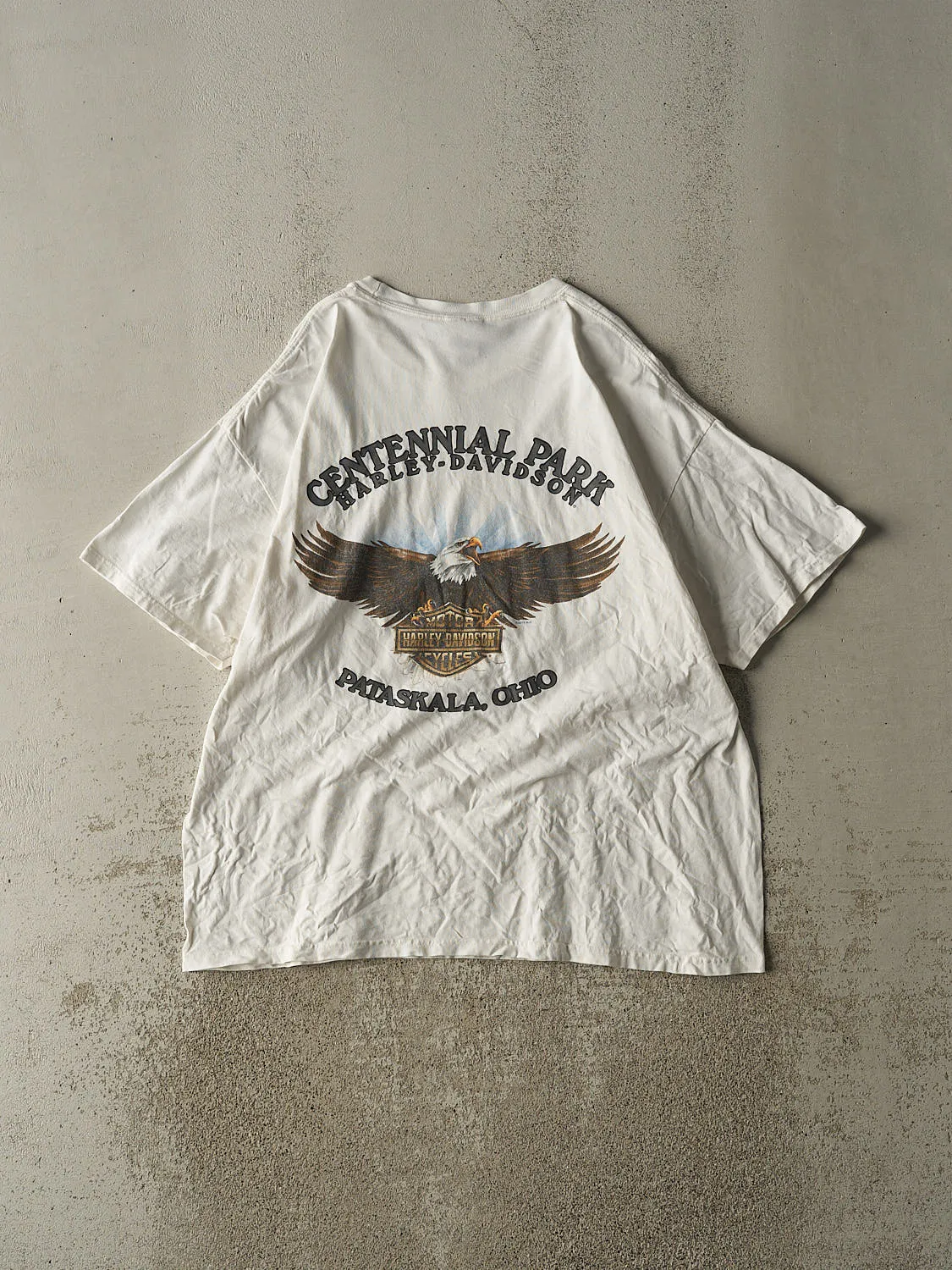 Vintage 11' White Harley Davidson Pataskala Ohio Tee (XL) sold by Rebalance Vintage product image thumbnail 2