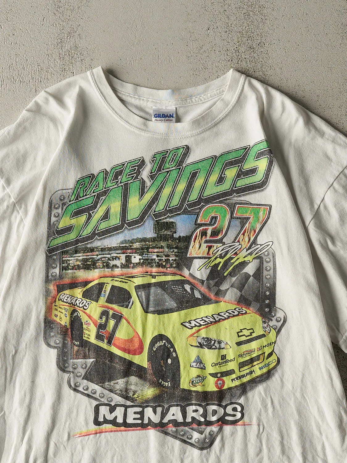 Vintage Y2K White Racing Tee (L/XL) sold by Rebalance Vintage product image thumbnail 3