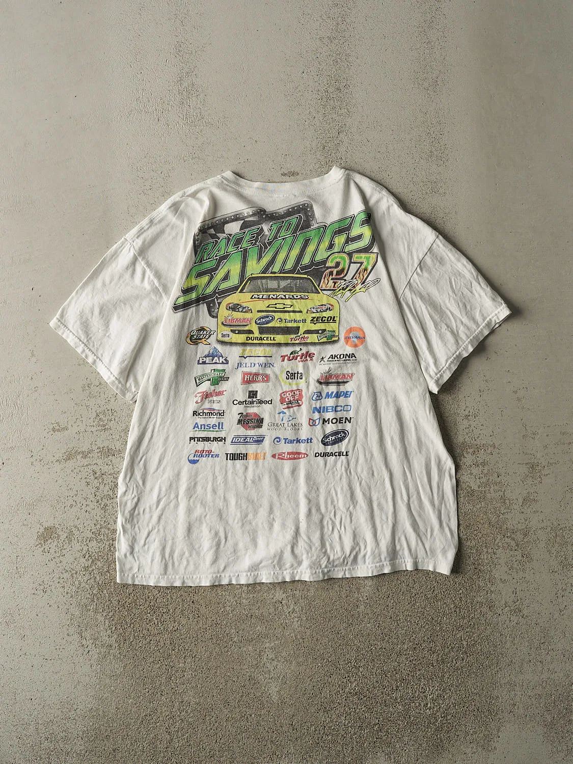 Vintage Y2K White Racing Tee (L/XL) sold by Rebalance Vintage product image thumbnail 2