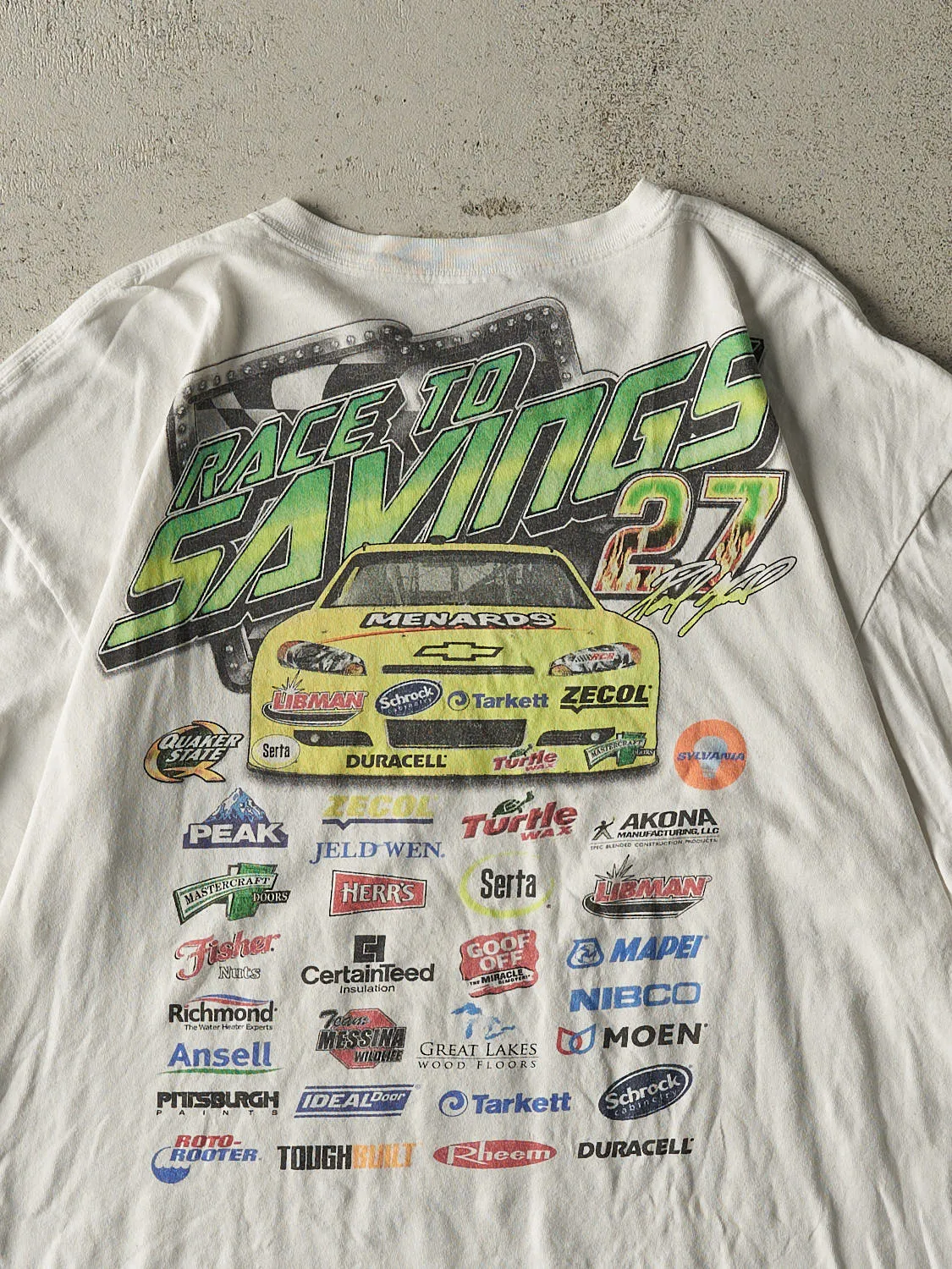 Vintage Y2K White Racing Tee (L/XL) sold by Rebalance Vintage product image thumbnail 4