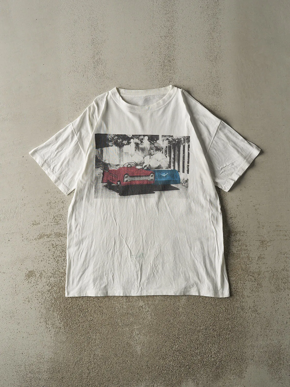 Vintage 90s White Kissing Tee (L/XL) sold by Rebalance Vintage