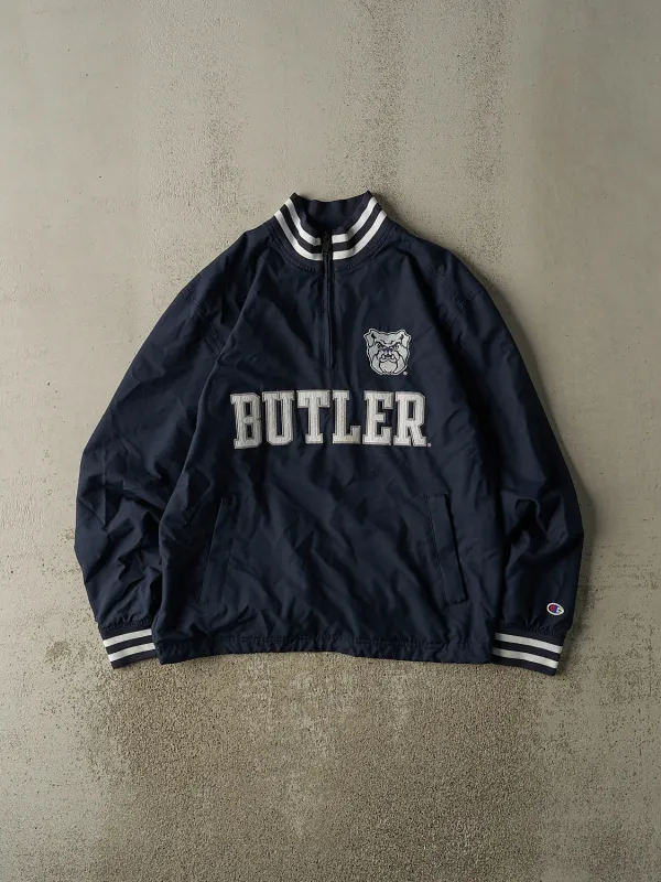 Vintage Y2K Navy Blue Champion Butler Quarter Zip Windbreaker Jacket (L) sold by Rebalance Vintage