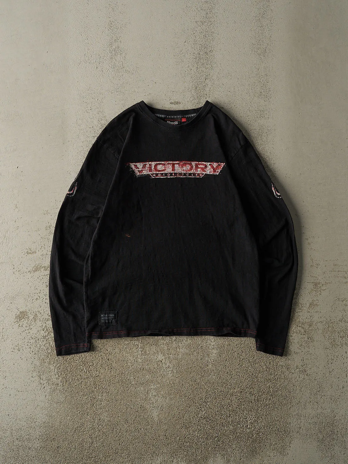 Vintage Y2K Black Victory Motorcycles Long Sleeve (S/M) sold by Rebalance Vintage