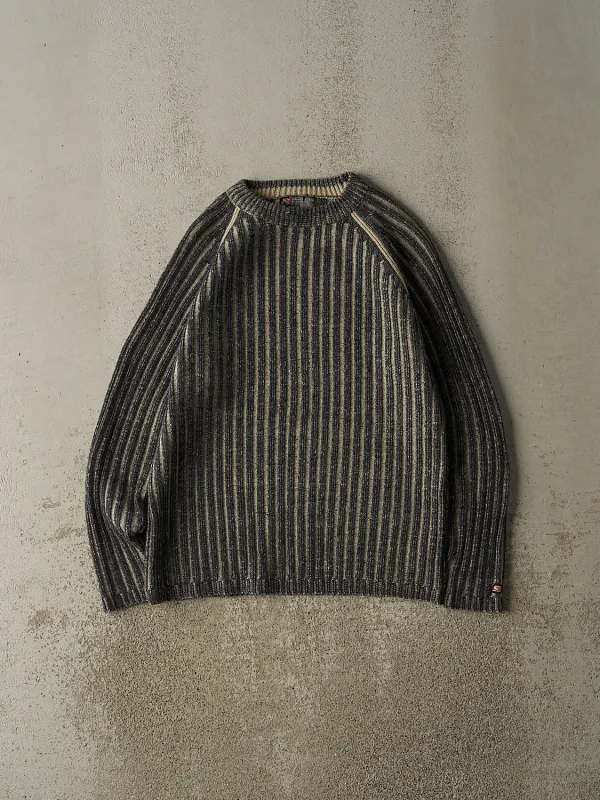 Vintage Y2K Charcoal Grey & Beige Point Zero Knit (S/M) sold by Rebalance Vintage